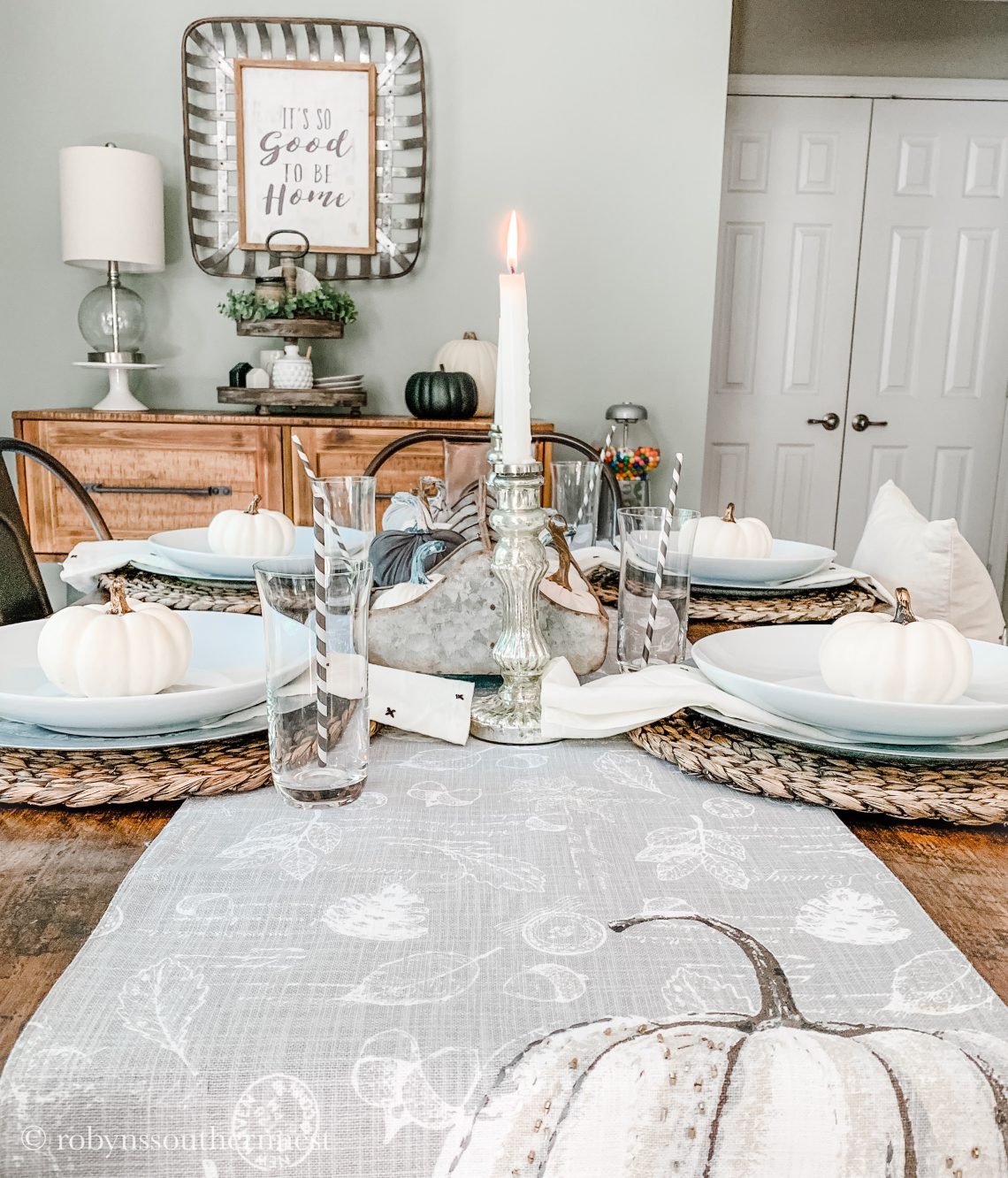 Easy Neutral Fall Tablescape • Robyn's Southern Nest